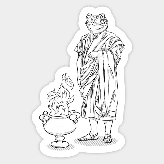 The Toga-clad Toad Sticker by joshua.scheide@protonmail.com